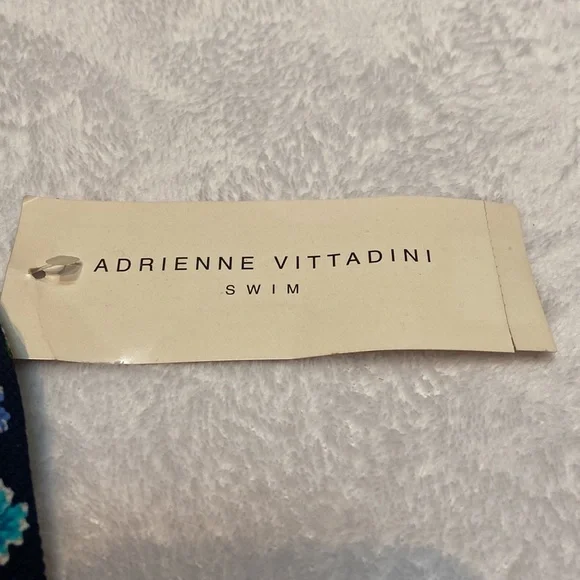 NWT Adrienne Vittadini Underwire Swim Dress Size 12 Navy Multi Flower Print - Picture 3 of 12